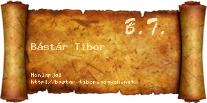 Bástár Tibor névjegykártya
